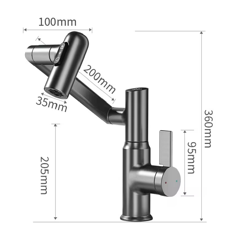 Revolutionary 360° Rotating LED Basin Faucet - Multi-Function Hot & Cold Water Mixer for Ultimate Bathroom Experience